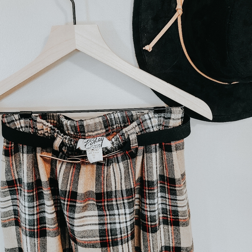 VINTAGE Plaid F.Shay Skirt Modern Size 8